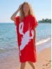 Red Lobster Print Hoodie Robe